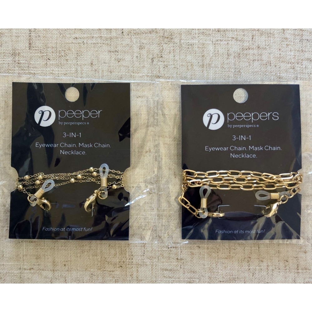 New 2 Peepers Gold Eye‎ Glass Chain Holders
